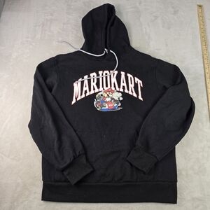 Nintendo Super Mario Kart Hoodie Men’s Med Black Gamer Y2K Pullover Nintendo